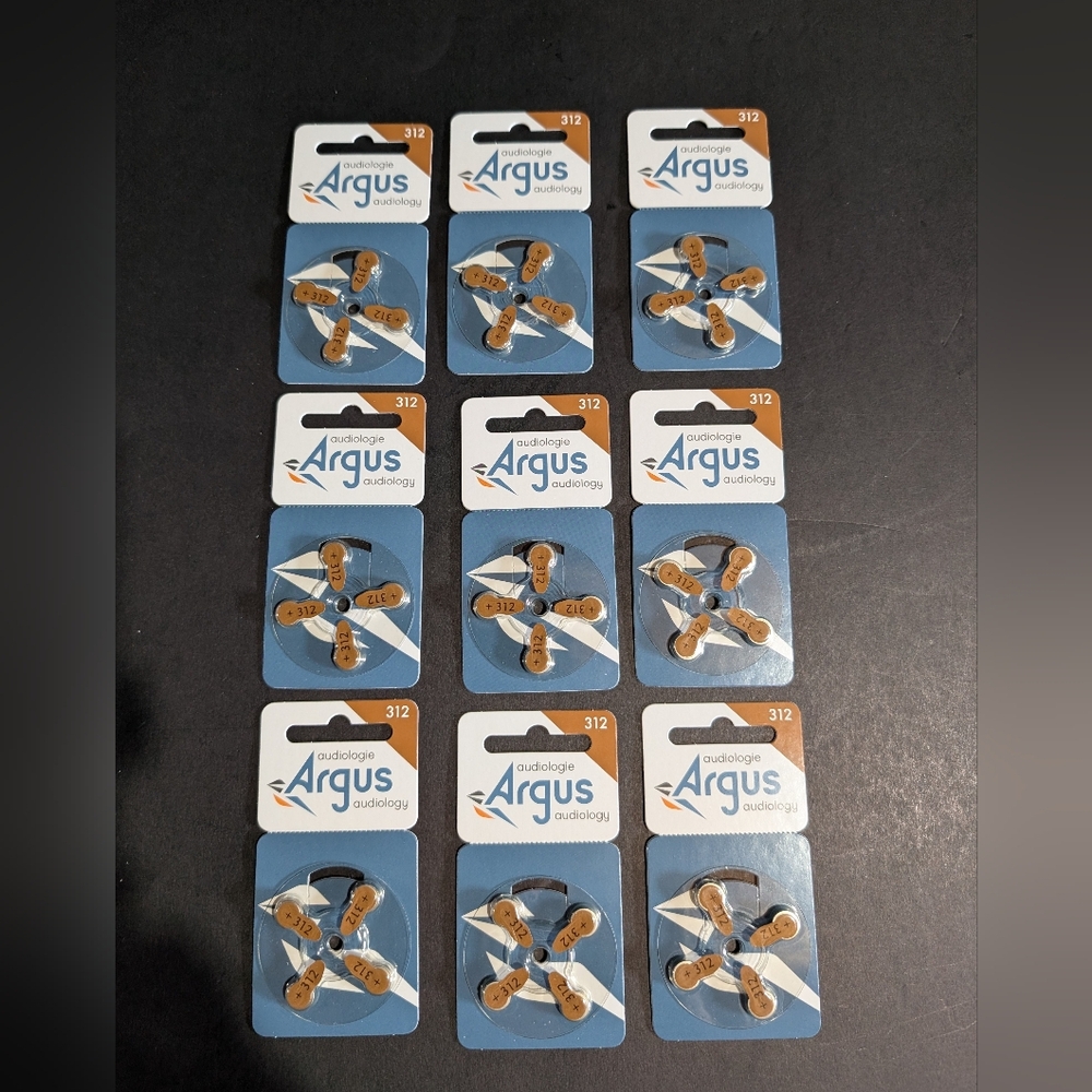 Hearing Aid Batteries 312 (9 Packs) Varta Power One Argus Audiology Germany